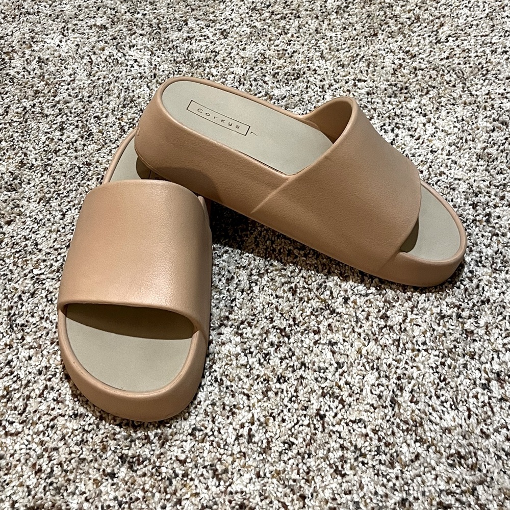 Corkys foam platform slider shoes. Like new, worn once.